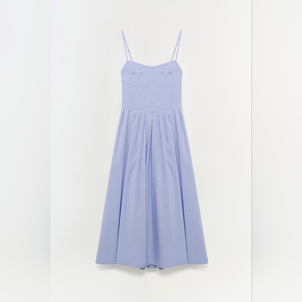 SIMKHAI Kittiya Poplin Fit & Flare Midi Dress - Picture 5 of 14